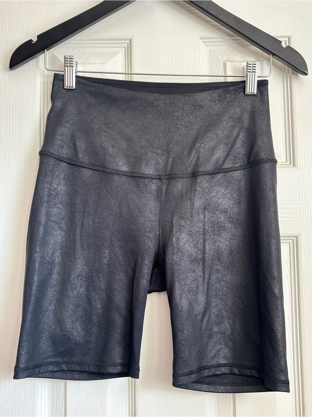 CALIA by Carrie Underwood Black Faux-Leather Bike Shorts